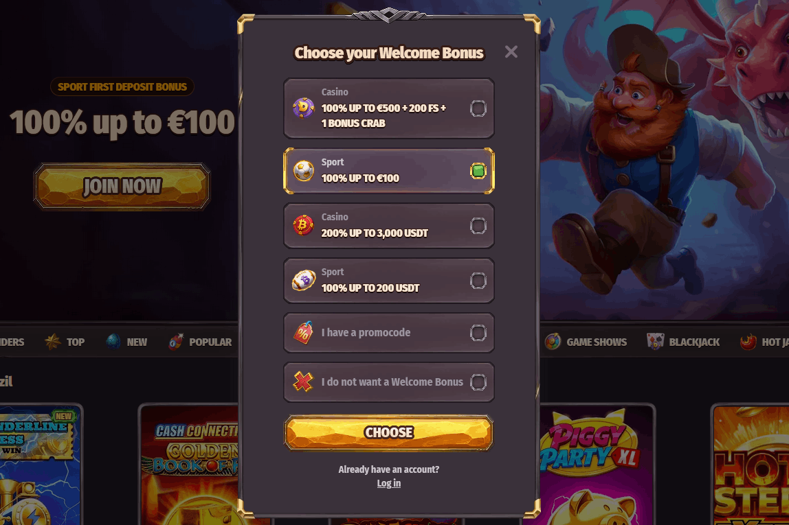 Crea tu cuenta de casino
